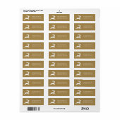 Classic Gold Rendier vakantie Adresetiketten Etiket (Full Sheet)