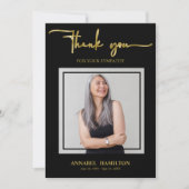 Classic Gold Script Sympathie Bedankt voor foto Kaart (Voorkant)