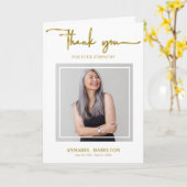 Classic Gold Script Sympathie Bedankt voor foto Kaart (Gele Bloem)