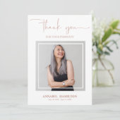 Classic Gold Script Sympathie Bedankt voor foto Kaart (Staand voorkant)