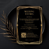 Classic Gold Script Wedding Details Informatiekaartje