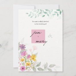 Classic Gold Script Wedding Invitation  trendup Kaart