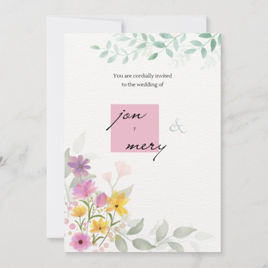 Classic Gold Script Wedding Invitation  trendup Kaart (Voorkant)