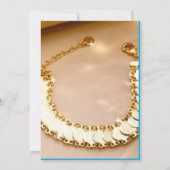 Classic Gold Script Wedding Invitation  trendup Kaart (Achterkant)