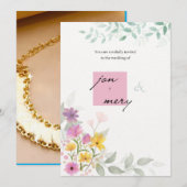 Classic Gold Script Wedding Invitation  trendup Kaart (Voorkant / Achterkant)