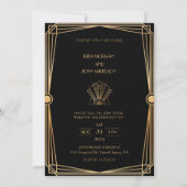 Classic Gold  Script Wedding Kaart (Voorkant)