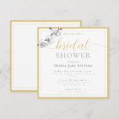 Classic Gold Script White Orchids Vrijgezellenfees Kaart (Voorkant / Achterkant)