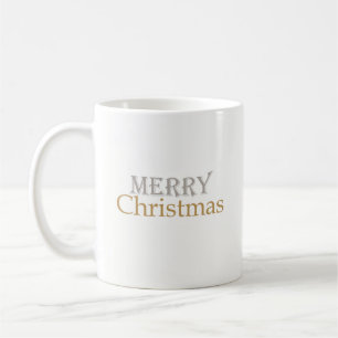 Classic Gold Silver Merry Christmas Coffee Mok