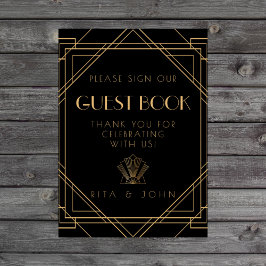 Classic Gold Teken Ons Guestbook Teken Poster