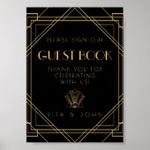 Classic Gold  Teken Ons Guestbook Teken Poster (Voorkant)