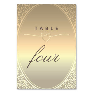 Classic Gold Trouwtafel Nummer Kaart