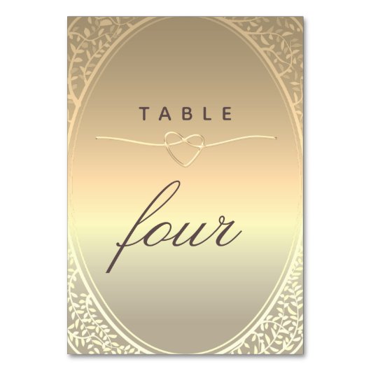 Classic Gold Trouwtafel Nummer Kaart (Achterkant)