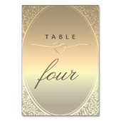 Classic Gold Trouwtafel Nummer Kaart (Voorkant)