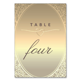 Classic Gold Trouwtafel Nummer Kaart
