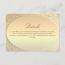 Classic Gold Wedding Details Informatiekaartje