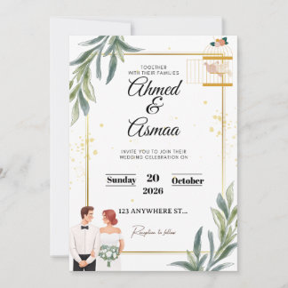 Classic Gold Wedding Invite | Minimal Foil Look | Feestdagenkaart