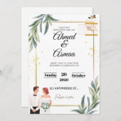 Classic Gold Wedding Invite | Minimal Foil Look |  Feestdagenkaart (Voorkant / Achterkant)