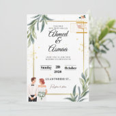 Classic Gold Wedding Invite | Minimal Foil Look |  Feestdagenkaart (Staand voorkant)