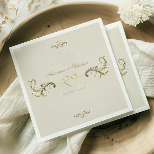  Classic Gold Wedding Napkins Servet