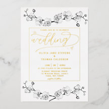Classic Gold White Orchids Romantic Wedding