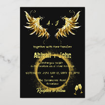 Classic Gold Wing Circle minimalistische bruiloft