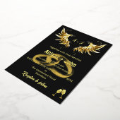 Classic Gold Wing Ring minimalistische bruiloft Folie Uitnodiging (Gedraaid)