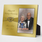 Classic Golden 50th Jubileum Foto Plaque Fotoplaat (Zijkant)