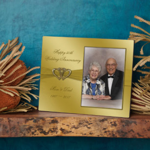 Classic Golden 50th Jubileum Foto Plaque Fotoplaat