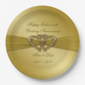 Classic Golden 50th Jubileum Paper Bord (Voorkant)