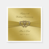 Classic Golden 50th Jubileum Paper Napkins Servetten (Voorkant)