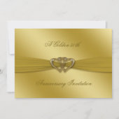 Classic Golden 50th Wedding Jubileum 5x7 Invite Kaart (Voorkant)