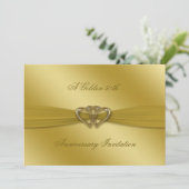 Classic Golden 50th Wedding Jubileum 5x7 Invite Kaart (Staand voorkant)