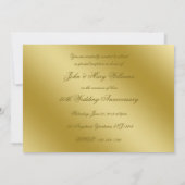 Classic Golden 50th Wedding Jubileum 5x7 Invite Kaart (Achterkant)