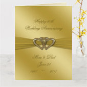 Classic Golden 50th Wedding Jubileum 8.5x11 Kaart (Gele Bloem)