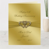 Classic Golden 50th Wedding Jubileum 8.5x11 Kaart (Voorkant)