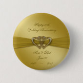 Classic Golden 50th Wedding Jubileum Button (Voorkant)