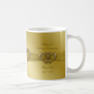 Classic Golden 50th Wedding Jubileum Koffee Mok