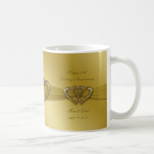 Classic Golden 50th Wedding Jubileum Koffee Mok (Rechts)