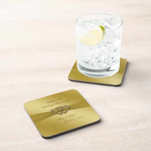 Classic Golden 50th Wedding Jubileum Onderzetters (Rechterzijde)