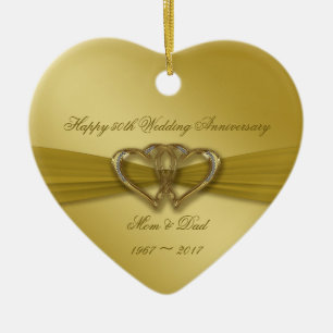 Classic Golden 50th Wedding Jubileum Ornament