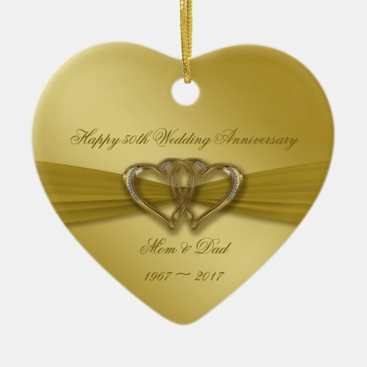Classic Golden 50th Wedding Jubileum Ornament (Voorkant)