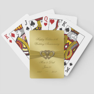 Classic Golden 50th Wedding Jubileum Pokerkaarten