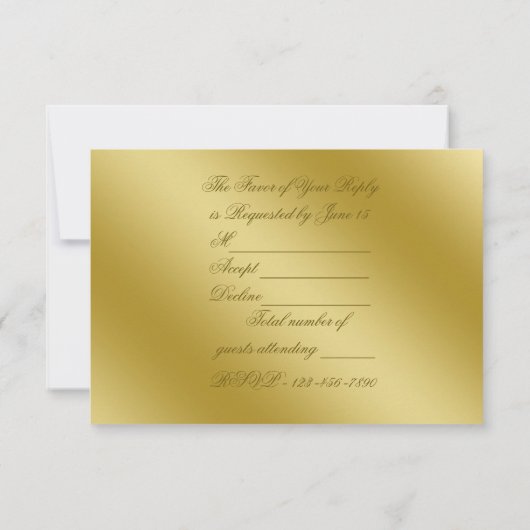 Classic Golden 50th Wedding Jubileum RSVP (Achterkant)