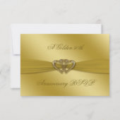 Classic Golden 50th Wedding Jubileum RSVP Kaartje (Voorkant)