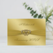 Classic Golden 50th Wedding Jubileum RSVP Kaartje (Staand voorkant)