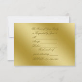 Classic Golden 50th Wedding Jubileum RSVP Kaartje (Achterkant)