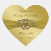 Classic Golden 50th Wedding Jubileum Stickers (Voorkant)