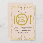 Classic Golden Moederdag Brunch Kaart (Voorkant / Achterkant)