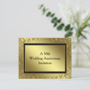 Classic Golden Wedding Jubileum 4.25x5.5 Uitnodige Kaart