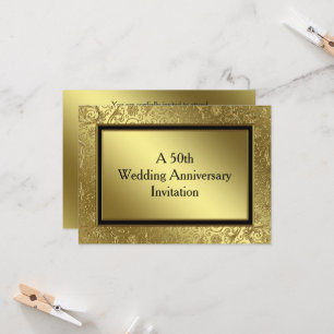 Classic Golden Wedding Jubileum 4.5x6.25 Uitnodigi Kaart